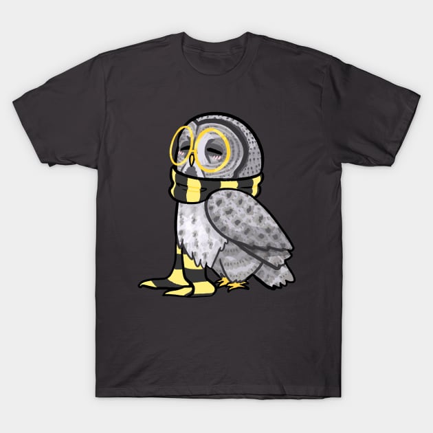 Kind Great Grey Owl T-Shirt by Ribombyliidae